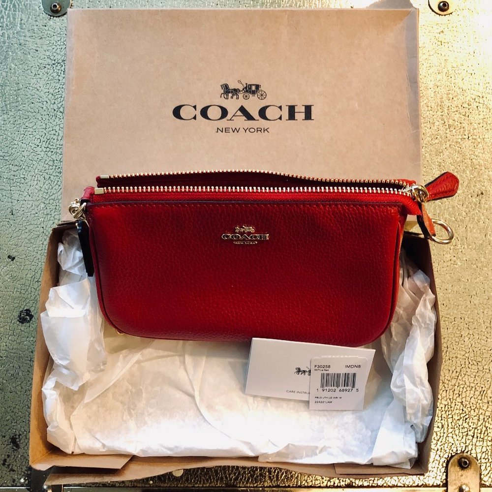 COACH Large Wristlet in True Red